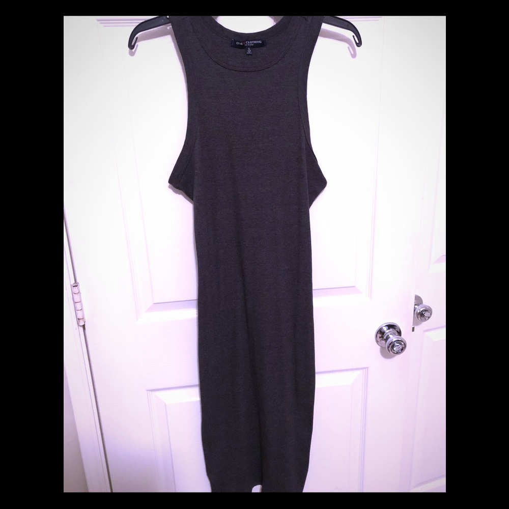 EUC One Clothing Charcoal Gray Body Con Midi Dress